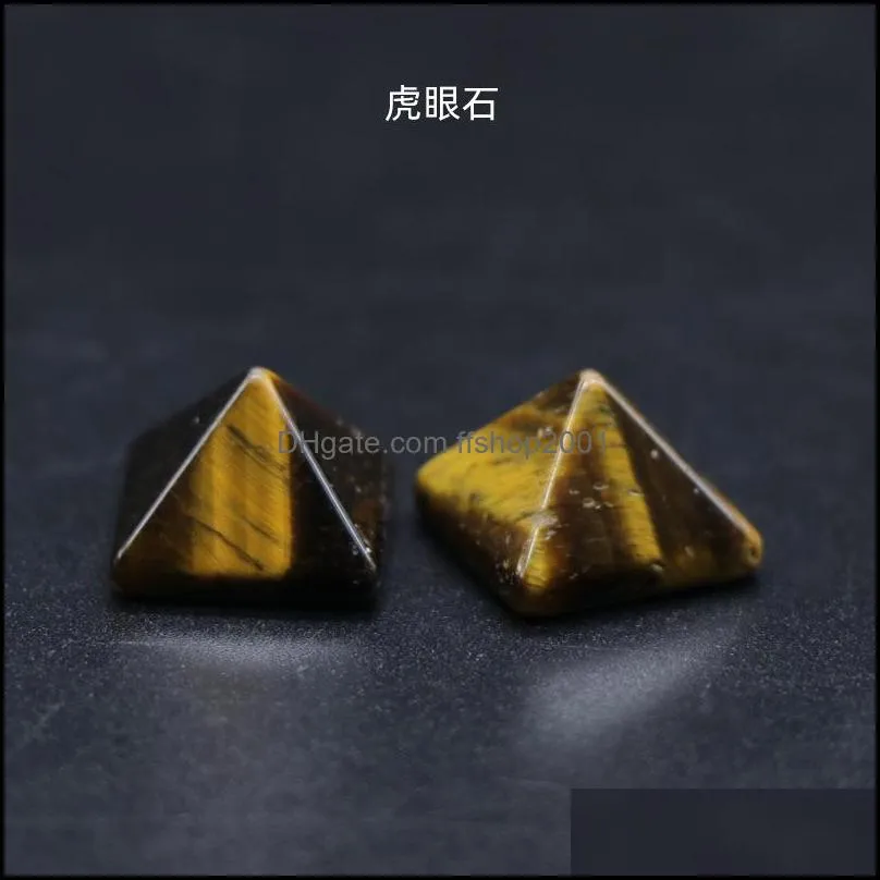 14mm natural crystal semi-preciou stone pyramid pyramidal face seven chakras stone cabochons jewelry accessory