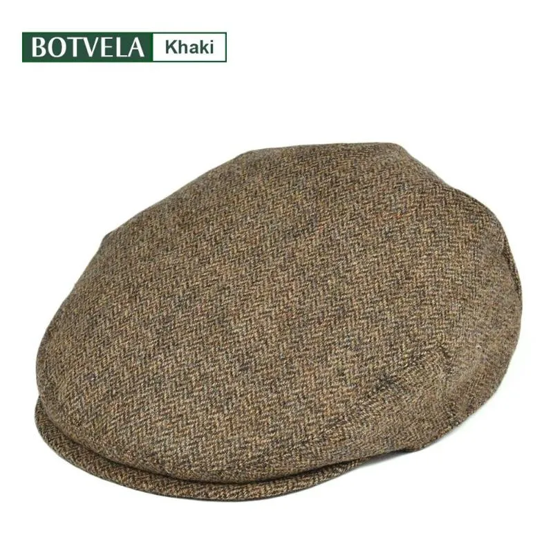 Harris Tweed Beret Botvela 100 Wool Ivy Herringbone Flat Cap Tweed