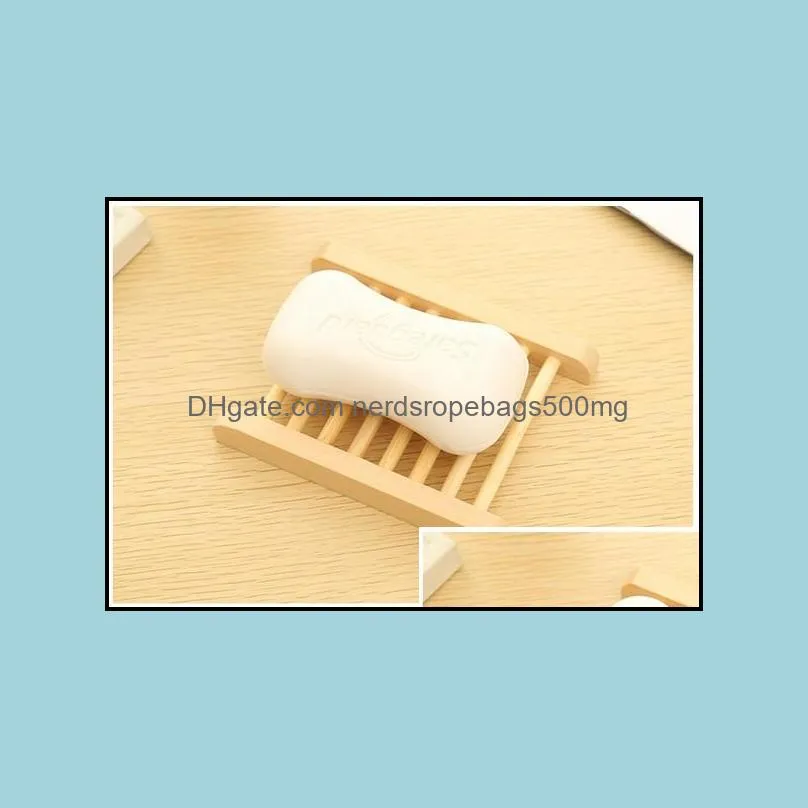 200pcs Natural Wood Soap Tray Saver Dish Rack Deck Dish Holder Shower Plate Box Home Wash Bathroom Decor