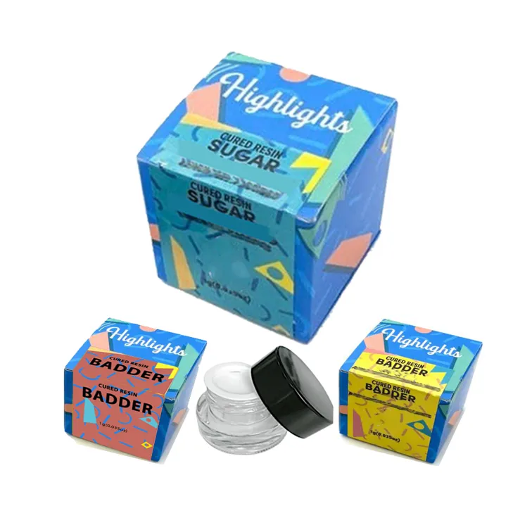 硬化樹脂シュガーハイライト濃縮ワックスジャー5gガラスジャーボックスパッケージコードレッドダブシェルフフロー