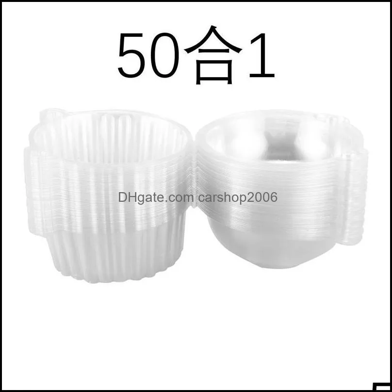 Ferramentas de massa de cozinha Bakeware Kitchen Dining Bar Garden 50 x Pl￡stico Cupcake Claro Suporte / CA DH8JR