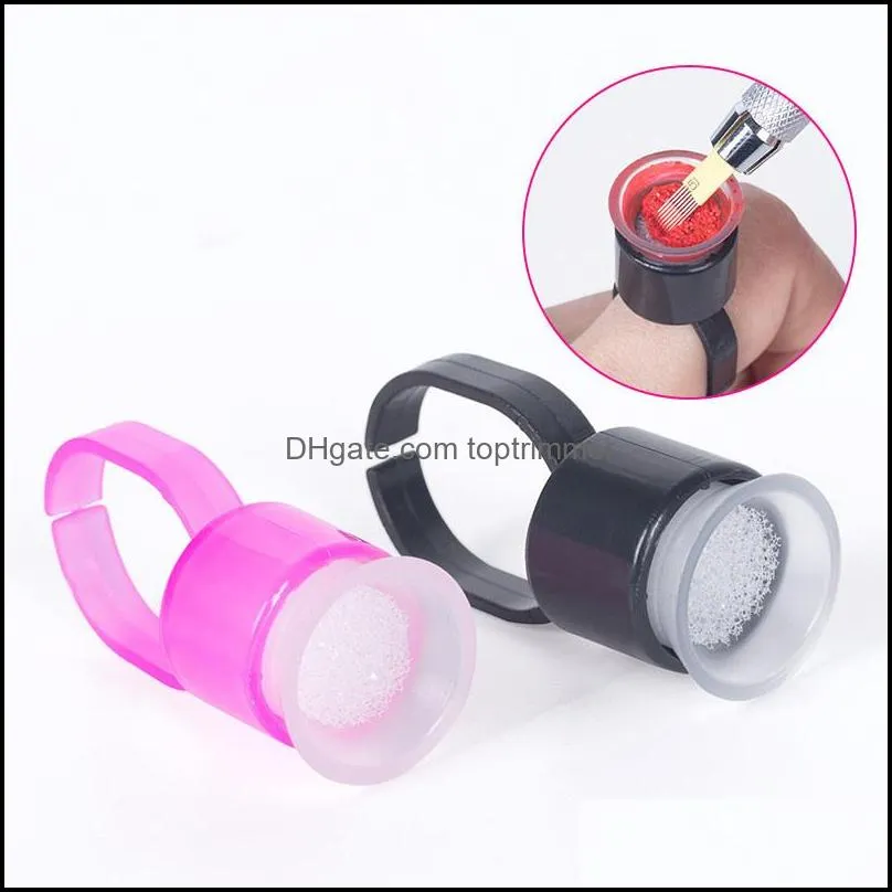 Other Tattoo Supplies Ring Cup Tool Microblading Pigment Holder Permanent Makeup Disposable Tattoos Ink Cups With Sponge