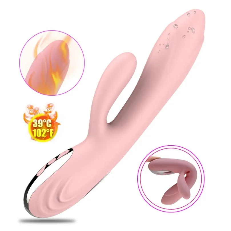 Potente vibrador de consolador de motor doble para mujeres de gran tamaño Vagina suave Clitoris Estimulador Masturbator Sex Toys para adultos 220514