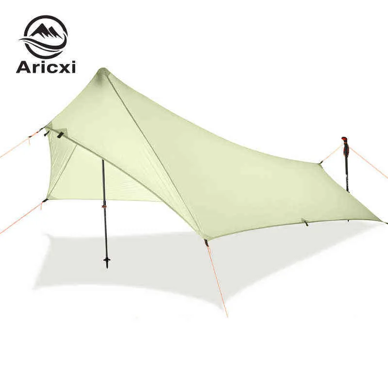 20D Siliconen Coating Nylon Ultra Light Rain Fly Tent Tarp, waterdichte kampeeropvangonderschakeling Regenschade, lichtgewicht TARP H220419