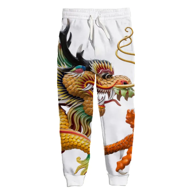 New Fashion 3D stampato National Wind Pattern Jogger pantaloni sportivi donna uomo pantaloni Hip-Hop a figura intera pantaloni drago