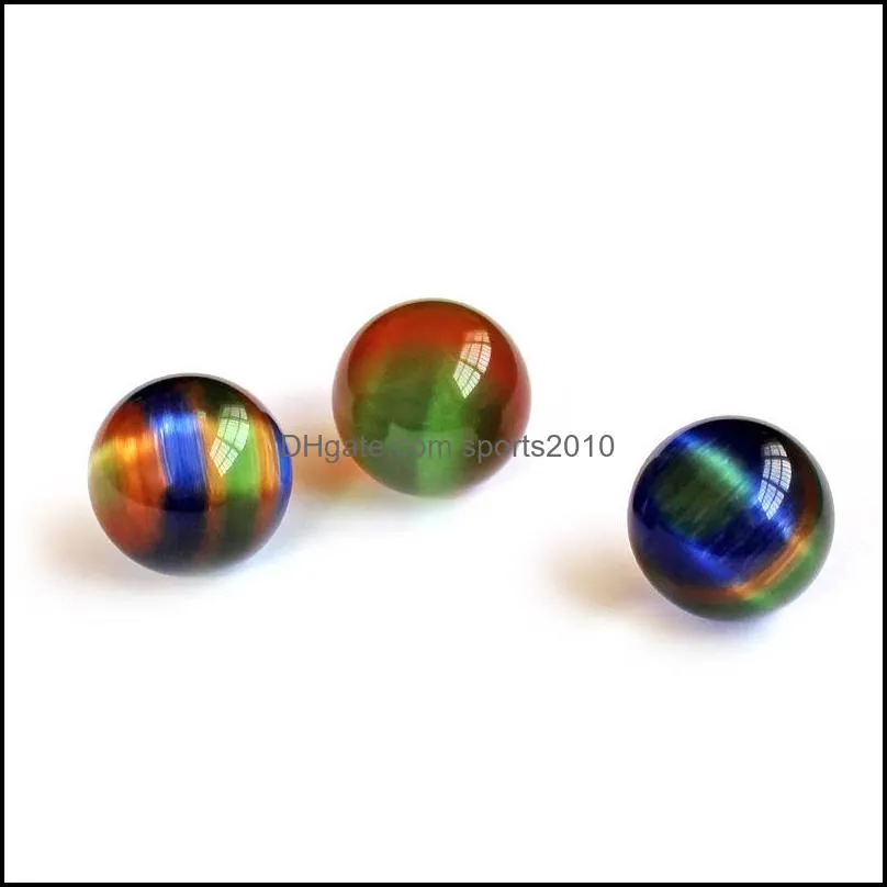 20mm 7 chakra round cat`s eye crystal opal stone ball mosaic craft gift yoga hand play odornment decoration sports2010