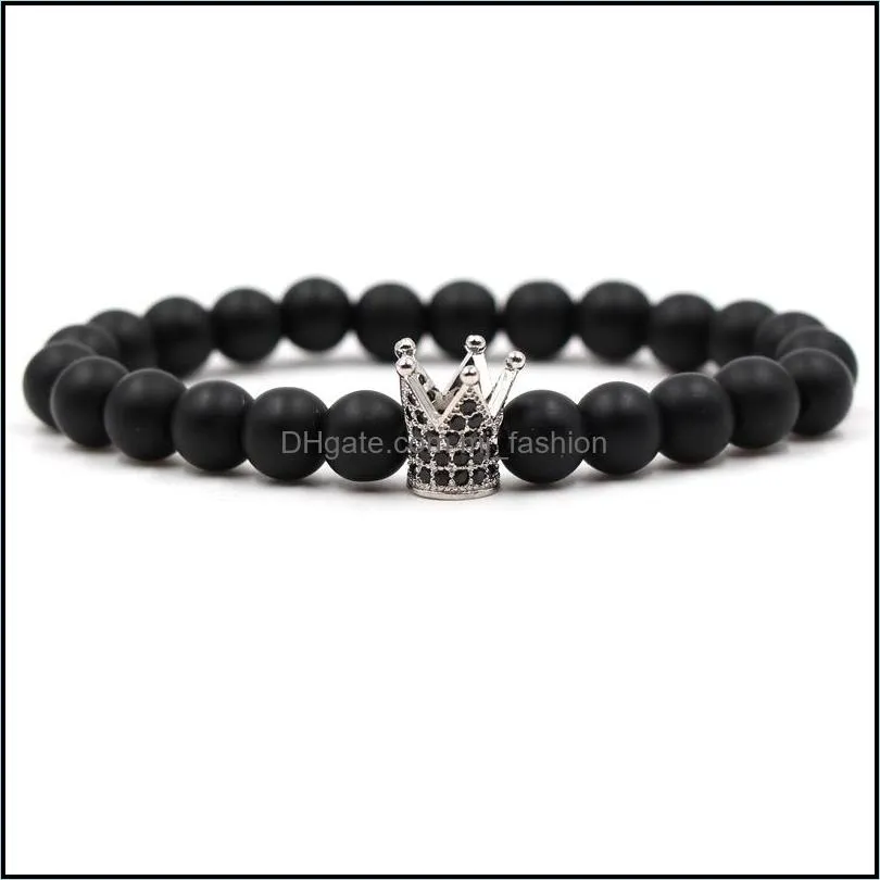 pretty stone bracelets charms inlay zircon bracelets beautifully color black gun silver gold matt crown charm bracelet