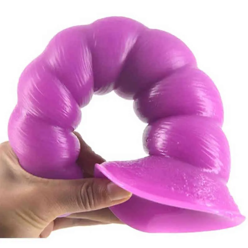 Nxy Prodotti del sesso Falli Luuk Plug anale Spirale Grande dildo Giocattoli lunghi per le donne Design a conchiglia Massaggio ano Stimolazione Flirtare Bambola giapponese 1216