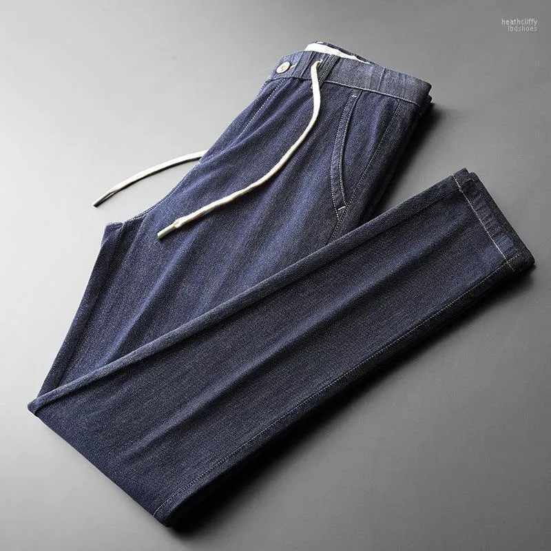 Jeans pour hommes mode décontracté hommes été automne mince Denim pantalon résistant à la décoloration couleur unie bleu pantalon MaleMen's Heat22