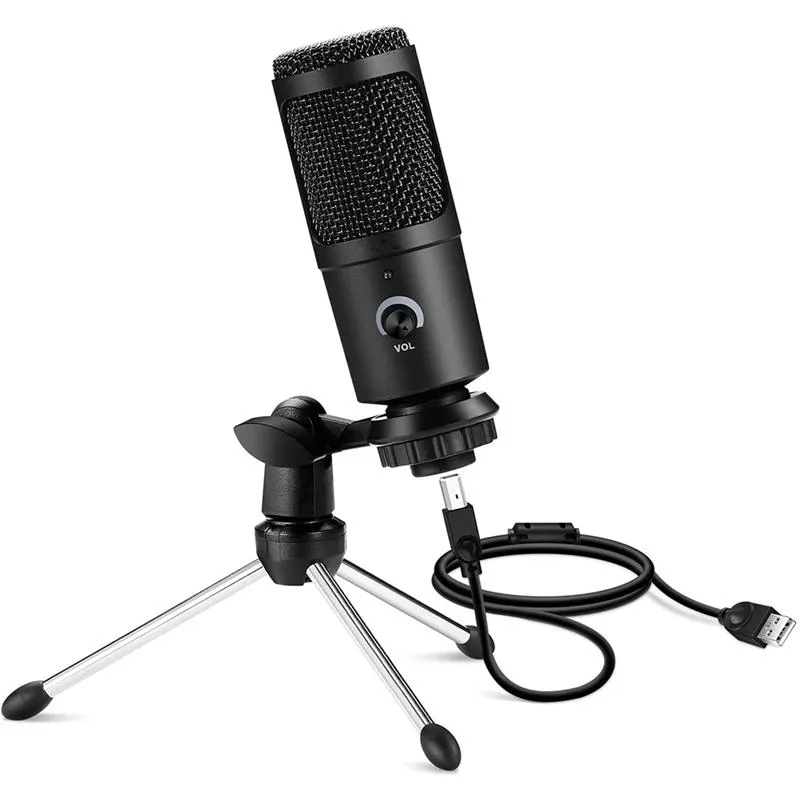 Microfones profissionais de condensador USB para PC Computer Laptop Singing Gaming Streaming Recording Studio do YouTube Video Microfon