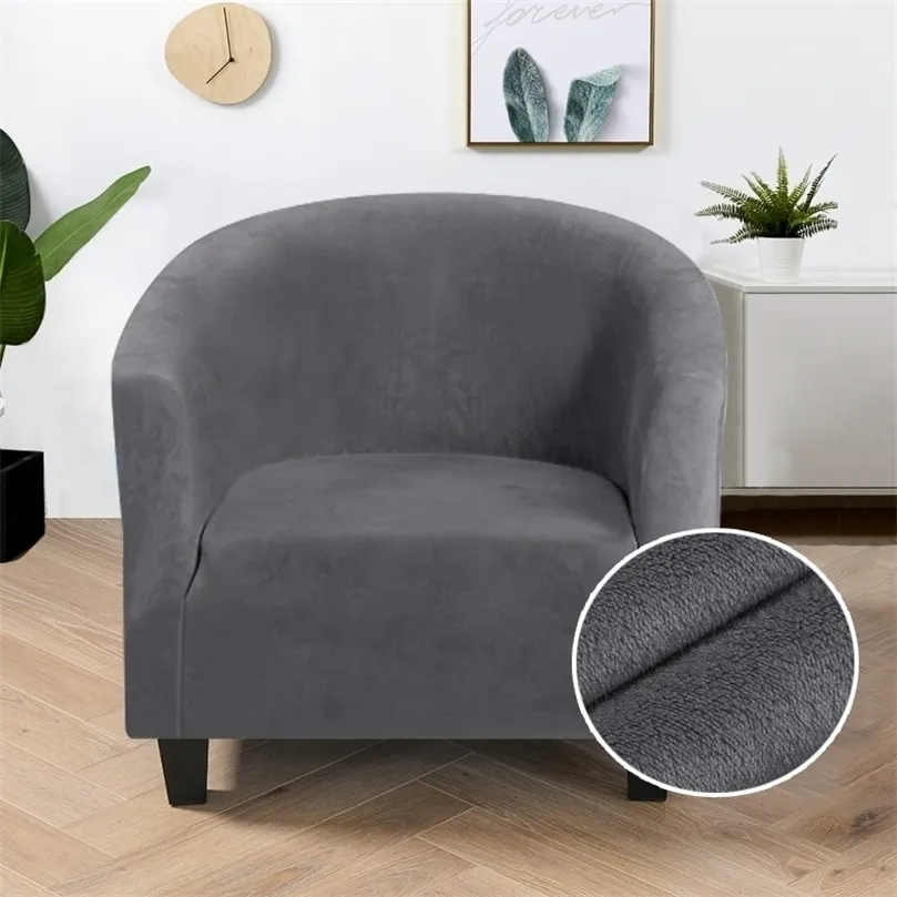 Velvet Club Chair Covers for Armchairs Stretch Sofa Slipcovers Removable Sofa Couch Cover for Bar Counter Living Room Reception 220513