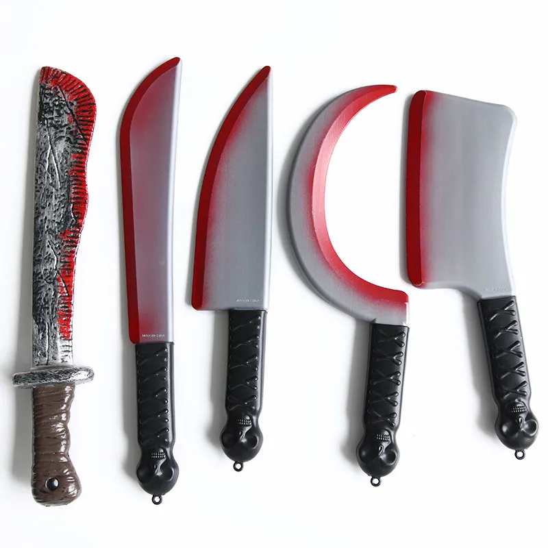 Halloween Bloody Knife Bloody Sharp Knife Ghost Festival Plastic Toys  Simulation Kitchen Knife Trick Props Bend Knife Wholesale From Smyy9, $1.16