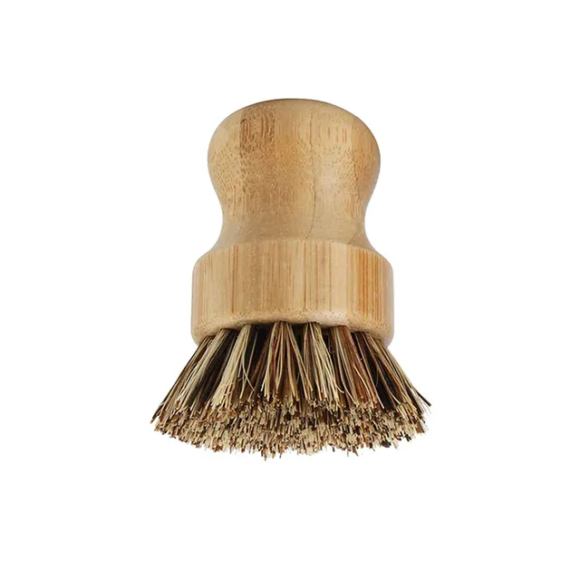 Bamboo Dish Scrub Brushes, Kitchen Wooden Cleaning Scrubbers for Washing Cast Iron Pan/Pot, Natural Sisal Bristles DHL F0422