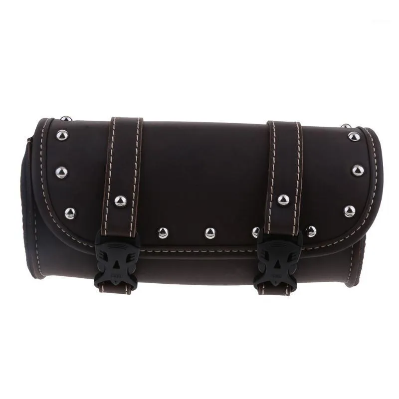 Motorcycle Tool Bag With PU Leather Vintage Luggage And Round Barrel