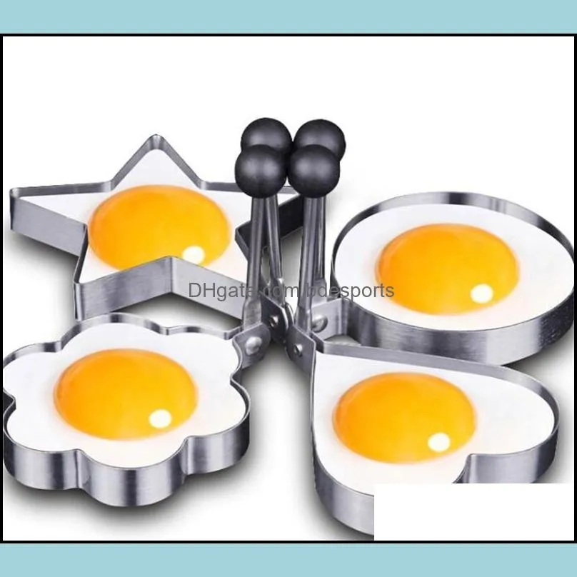 Love Heart Shaped DIY Mould Five Pointed Star Thickening Stainless Steel Fried Egg Mold Kitchen Practical Accessories Hot Sale 1cj J2