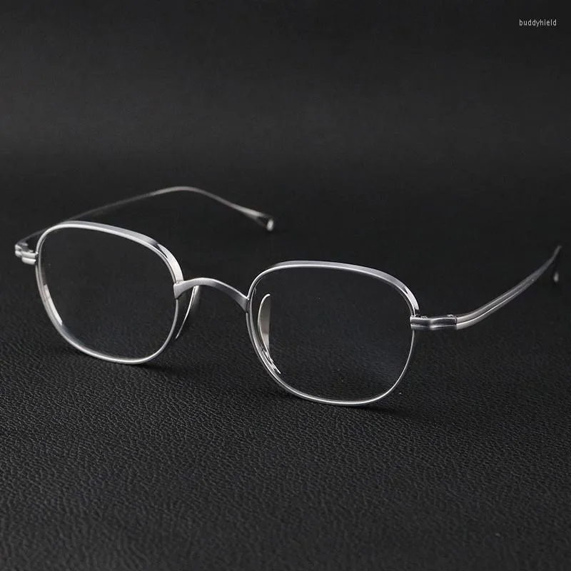 Monturas de gafas de sol de moda, montura de gafas de titanio puro Vintage para hombre, gafas graduadas cuadradas para miopía, gafas ópticas para hombre 2022 Eyewe