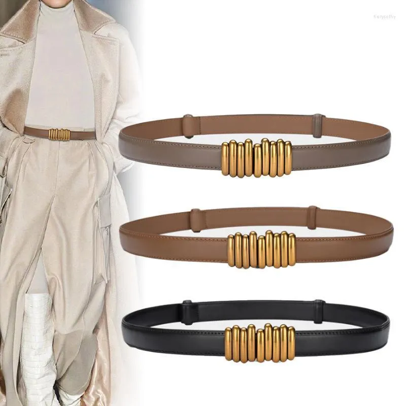 Belts Korean Style Belt Women's Fashion Adjustable Cow Leather Small Waist Cover With Decorative Skirt And BeltBelts Fier22