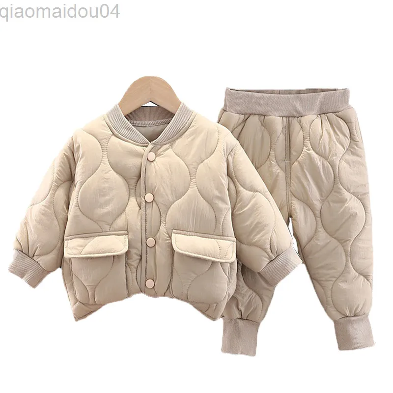 ensembles de vêtements Kinderen Pak 2021 Winter Nieuwe Mode Warm Houden Dikker Lange Mouw