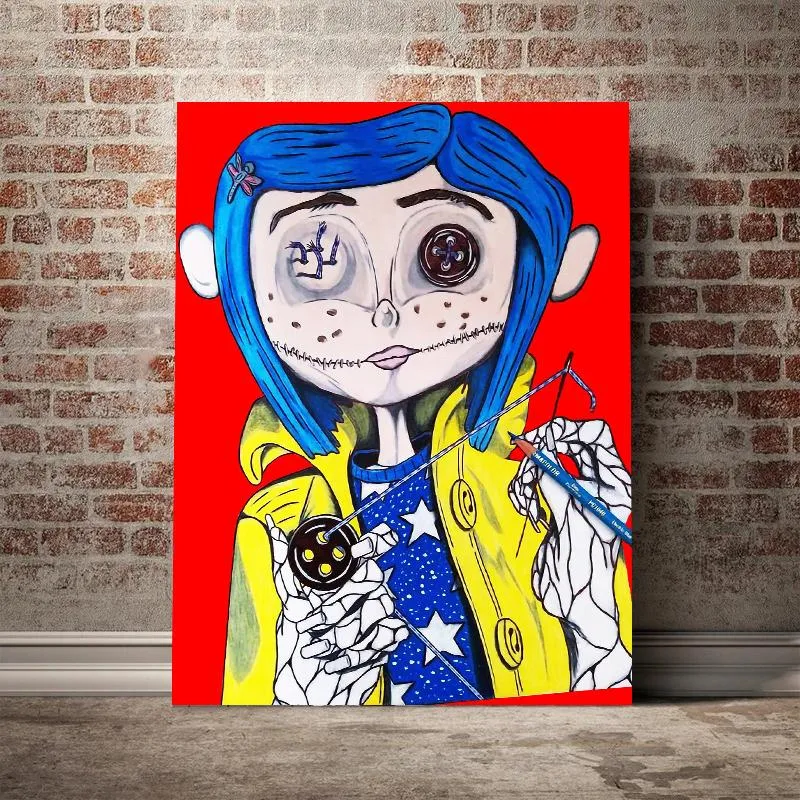 Resimler Karikatür Coraline Film Canvas Poster HD Baskı Boyama Duvar Sanatı Dekoratif Resim Oturma Odası Ev Dekor Cuadros