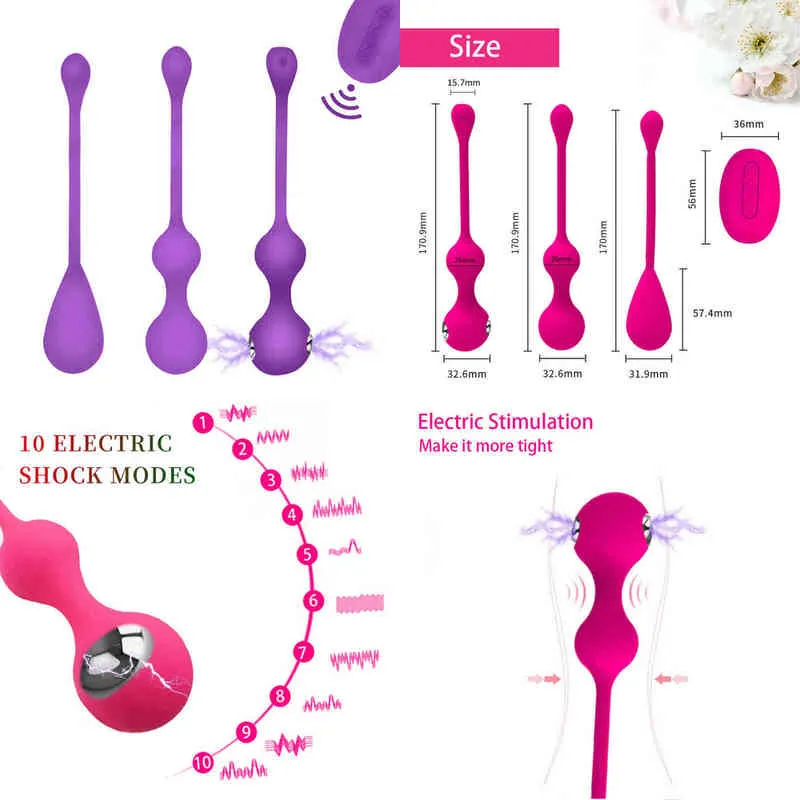 NXY Oeufs Bullets Sans Fil Afstandsbediening Kegel Ballen Vagin Draai Oefening Machine Électrique Schok Eieren Vibrateur Smart Geisha Ball Sex Toys Voor220428