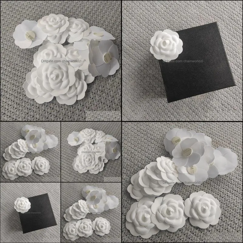 diy part self-adhesion camellia flower stick on bag or card for c boutique packing