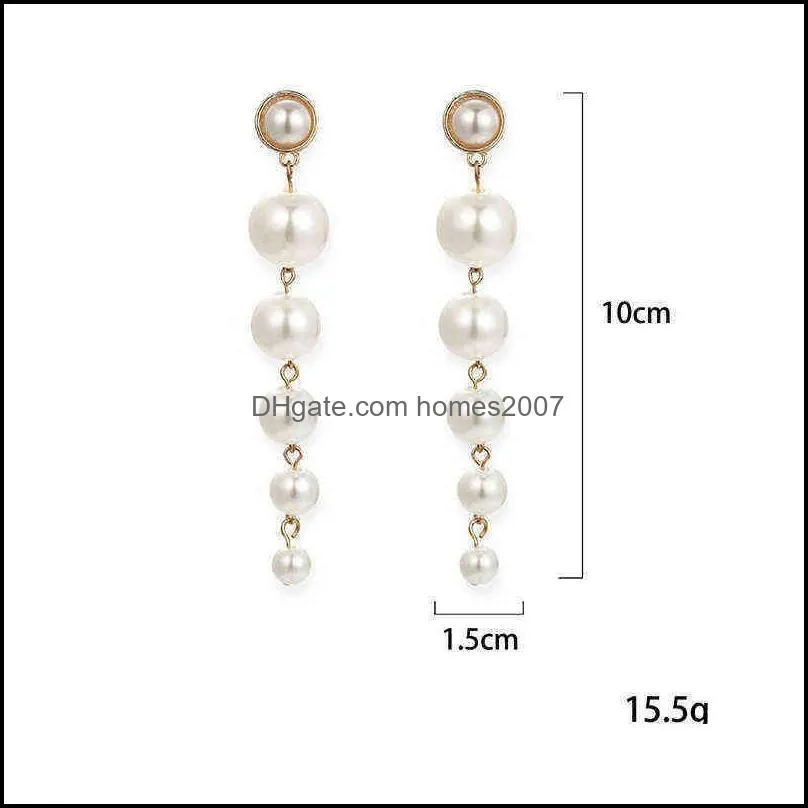 Dangle Chandelier Exquisite Simulated Pearl Stud Earrings Fashion Long Statement for Womenn Party Brilliant Women`s Jewelry Poison