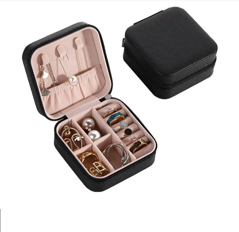 Jewelry Box Portable Travel Storage Boxes Organizer PU Leather Display Storage Case for Necklace Earrings Ring