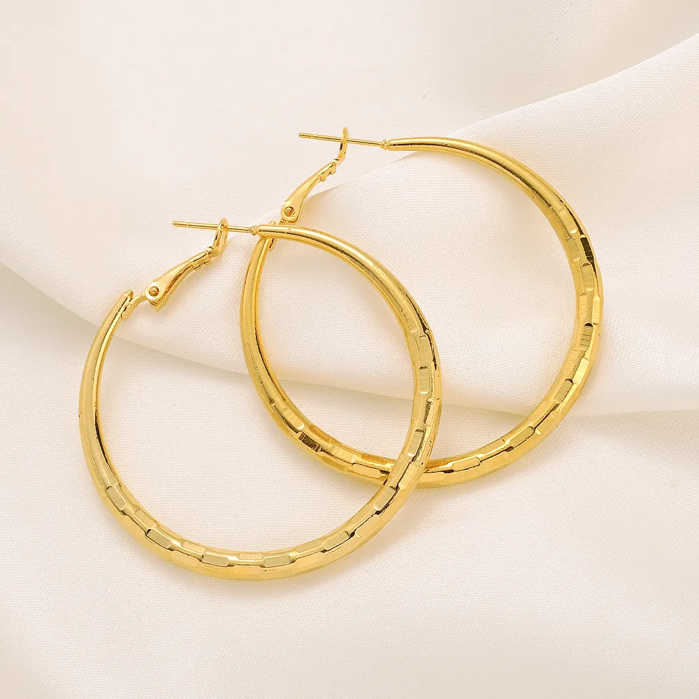 New Pair Of Big Gold Hoop Earrings Huge Large Round Gold Colour
