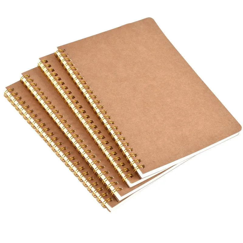 Notepads Spiral Notebook Kraft Dot Grid Time Management Blank Book Coil Journal Weekly Planner Notepad School Office SuppliesNotepads