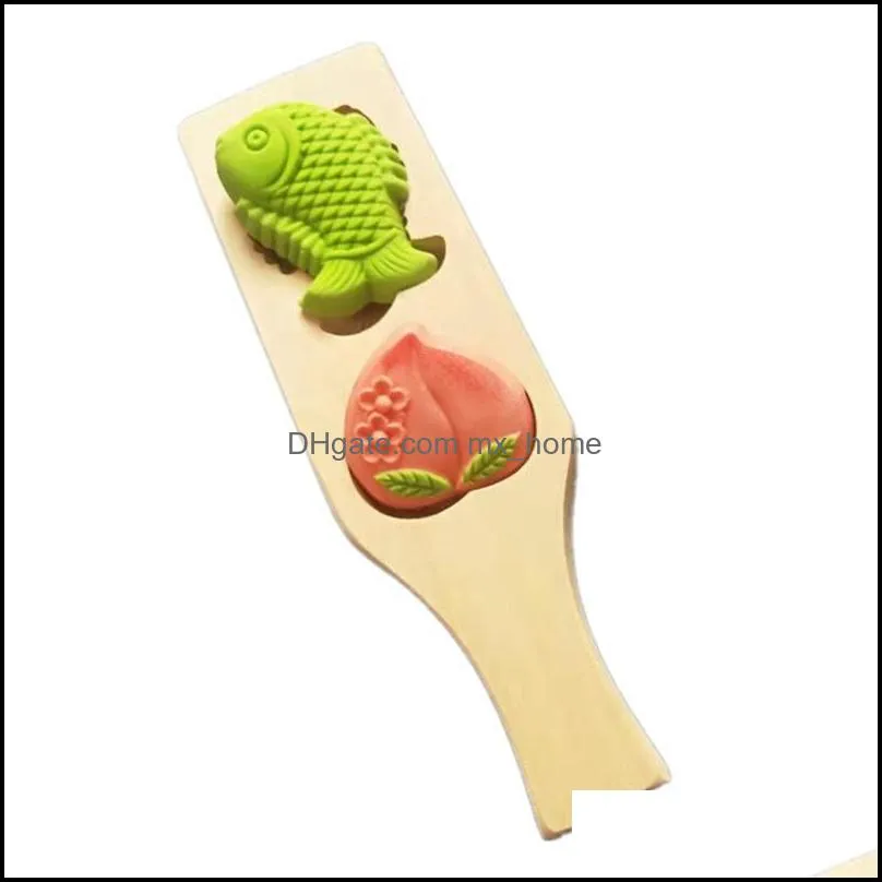 baking & pastry tools gourd peach wooden moon cake mold tool for making mung bean mould k43d