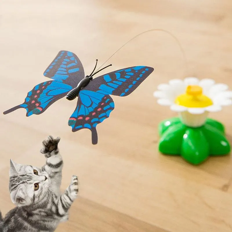 Cat Toys Interactive Automatyczne elektryczne obrotowe zabawki Butterfly Ćwiczenie Kitten zabawne zwiastun Toyscatcatcat