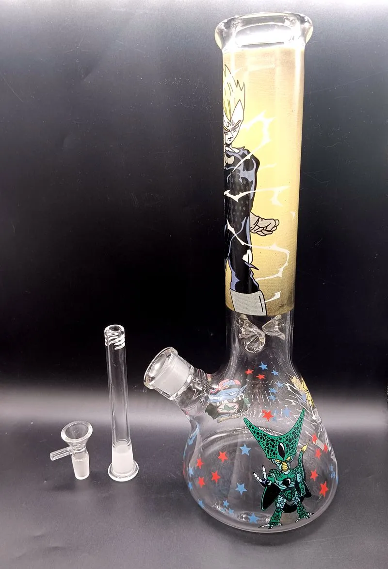 14 inch glazen water bong waterpijp met prachtige hand schilderpatronen olie dab rigs rookpijpen