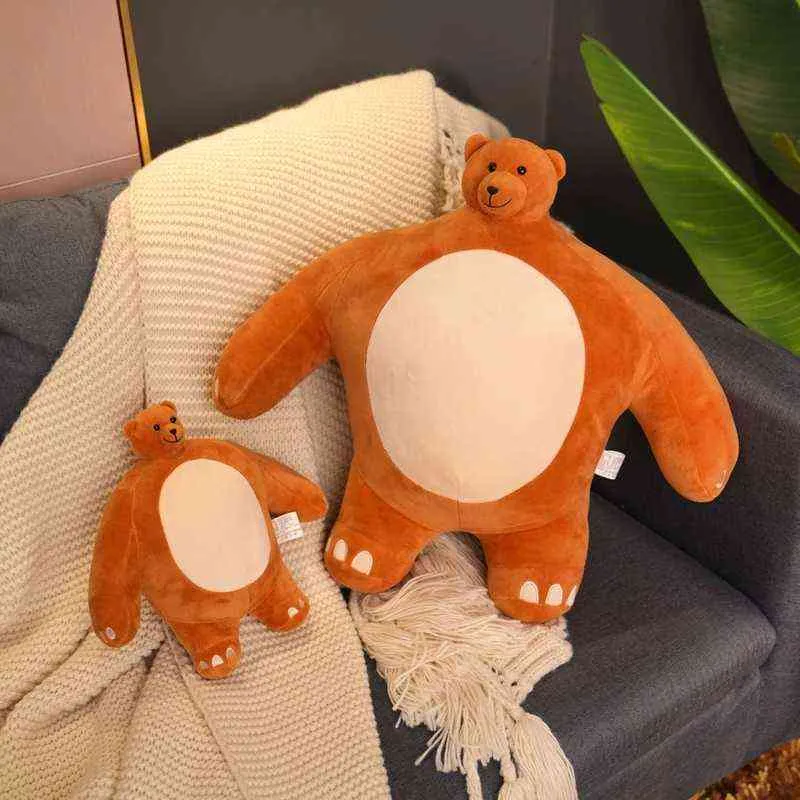 Petite Tête Ours En Peluche Poupée En Peluche Jouet Câlin Oreiller En Peluche Fort Muscle Corps Renard Paresseux Éléphant Copain Oreiller Cadeau D'anniversaire J220729