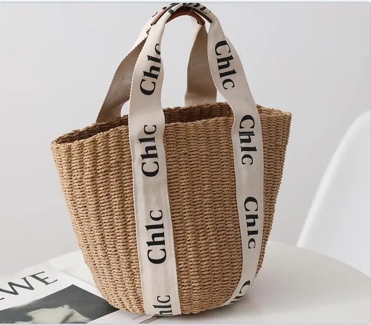 Moda Lagar Summer Beach Shoulder Bag Wicker Woven Women Totes Straw Shopping Bags Casual Rattan Women Handbags Large Capacity Lady Buckets Bag