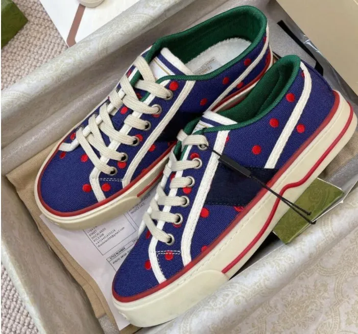 Ontwerpers Tennis 1977 Sneaker canvas luxurys schoen blauw gewassen jacquard denim mannen dames aas rubber zool geborduurde vintage casual schoenen sneakers asdawdaws