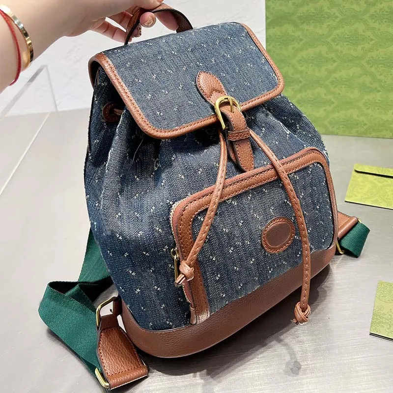 Designer Bag Women Backpacks canvas Leather Backpack Crossbody Back Bags Fashion Handbag Purse Old Flower Classic Letters Detachable Red Green Strap Pouch