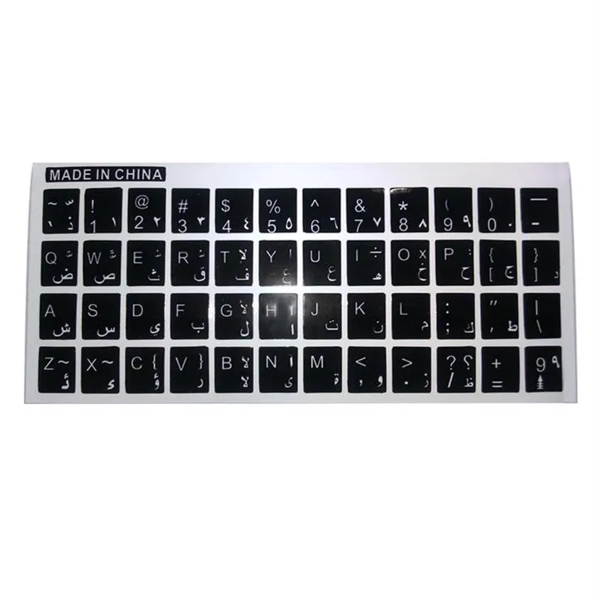 100st Skin Protectors Tangentbord motstår Film Paste Protect Arabic French Spanish Keyboard Stickers för PC Computer Notebook Laptop2811