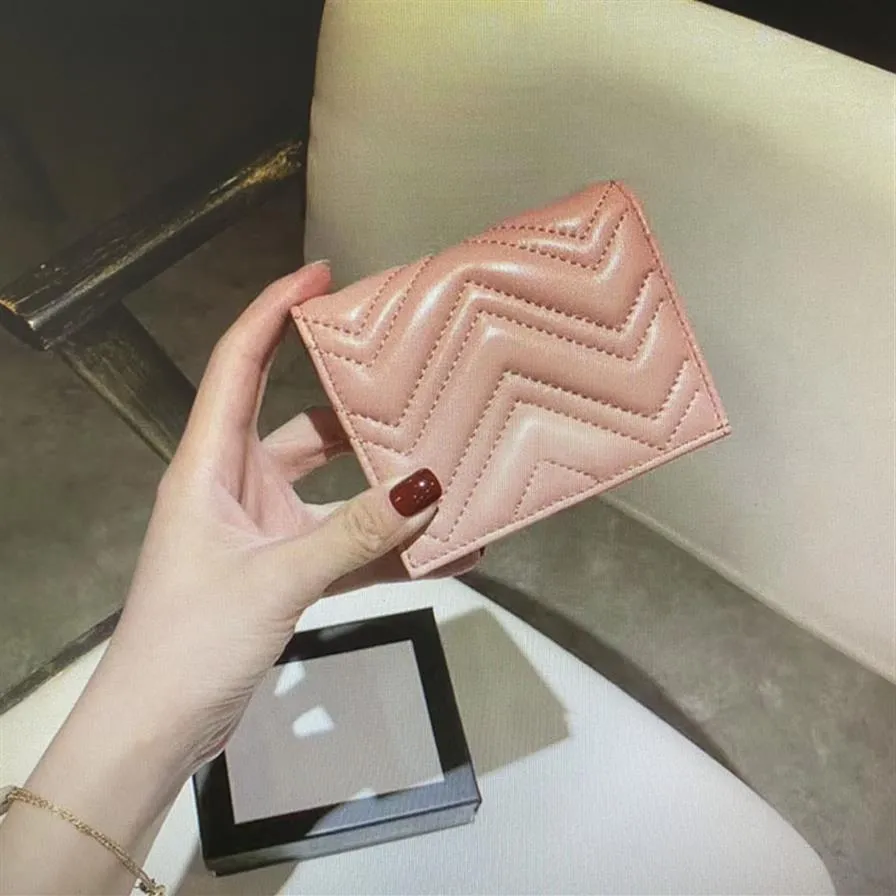 466492 Marmont Wallet Card Case Classic Fashion Women Coin Purse Pouch Ceanted Leather Mini محفظة قصيرة حامل بطاقة الائتمان الرئيسية C274M