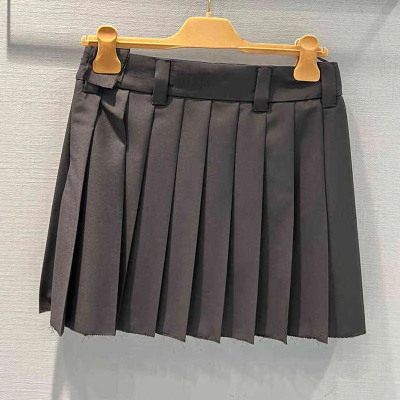 summer new black pleated skirt versatile college princess high waist