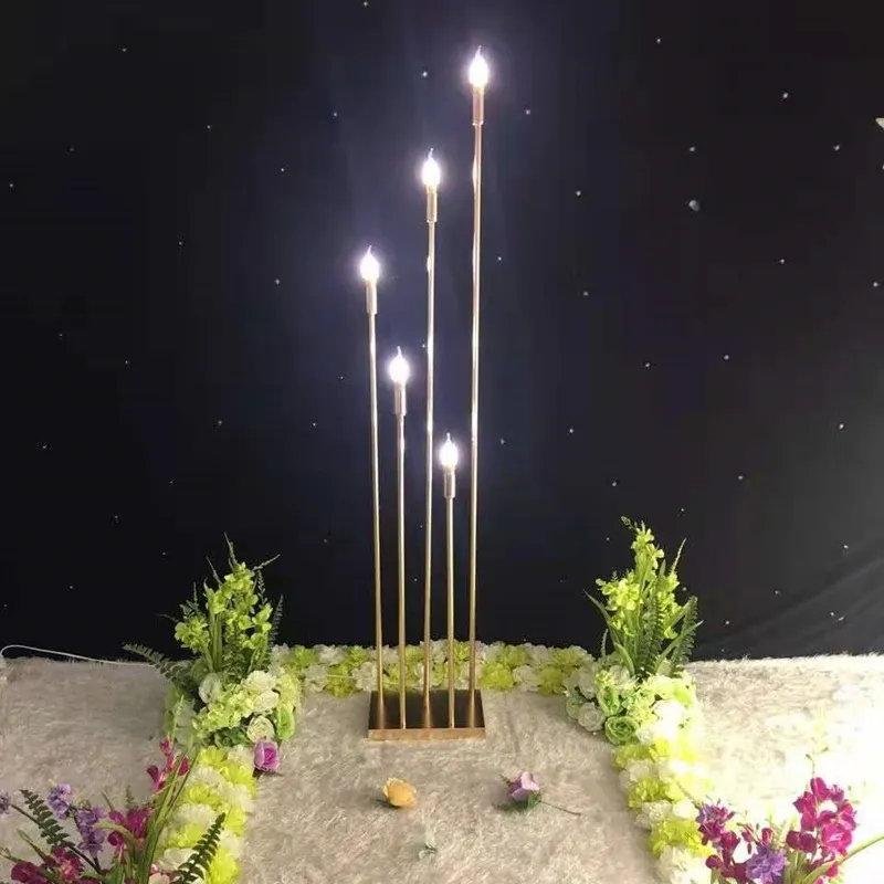 Metal Candelabra Set Electric Wedding Table Centerpieces With Road Lead Floor Standing Candle Holders For Home Decor From Happinessker88 58.06 DHgate.Com
