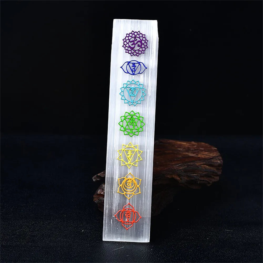 Sete Chakra Gypsum Healing Board Meditação Cura Crystal Decor Decor