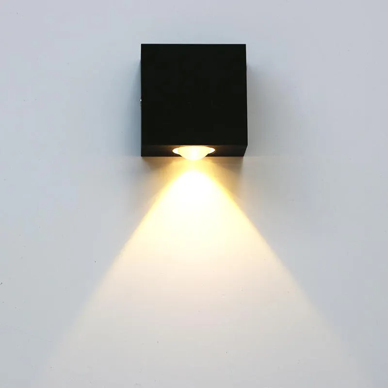 Wall Lamp 3W LED One Side Light Aluminum Single Head Fixture AC85-265V Brushed Black Silver Housing RF-129