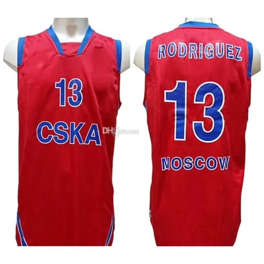 Nikivip Sergio Rodriguez #13 CSKA MOSCOW RETRO Basketball Jersey Mens Cucite personalizzate Maglie Nome Numero