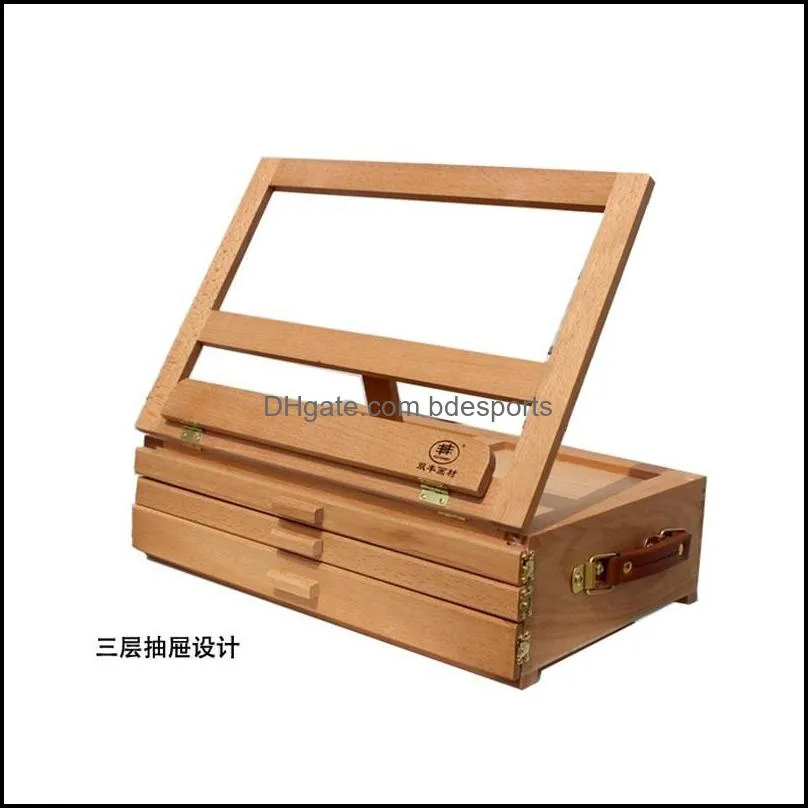 Art Adjustable Artist Beech Wooden Tabletop Sketch Box Easel 3-Drawer Portable 660 S2