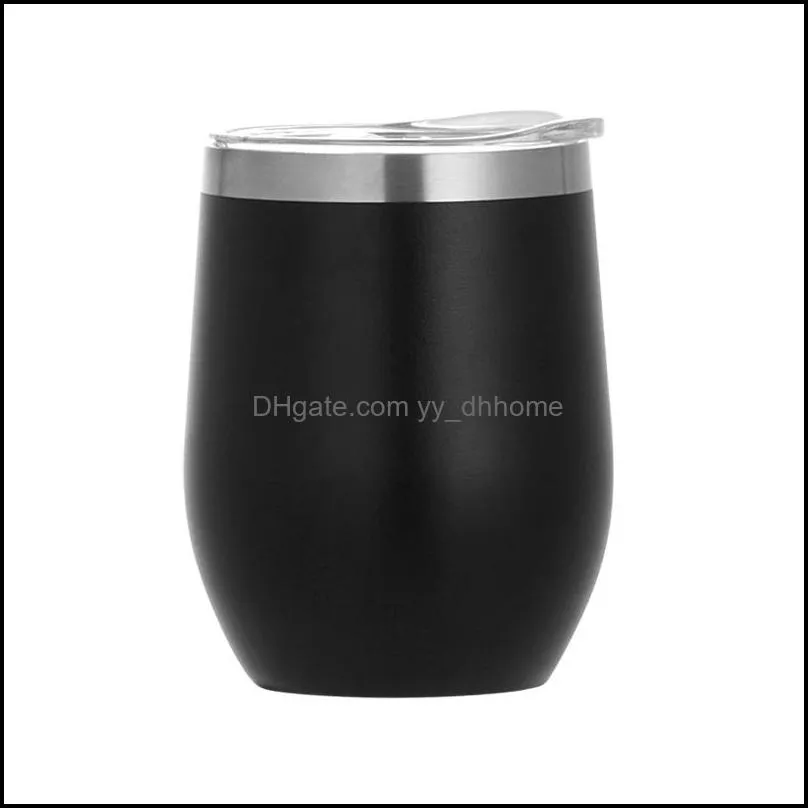 12oz wine tumbler egg cup mug stainless steel eggs shape cups glasses vacuum water bottle mini mugs drinkware yfa2271
