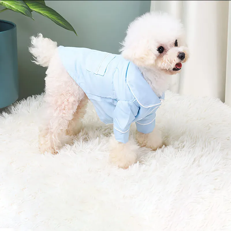 Pijamas para cães elegantes camisas macias loungewear vestuário para cães filhote de cachorro pjs casaco 2 pernas roupas para animais de estimação para cães pequenos menino menina chihuahua yorkie 308i