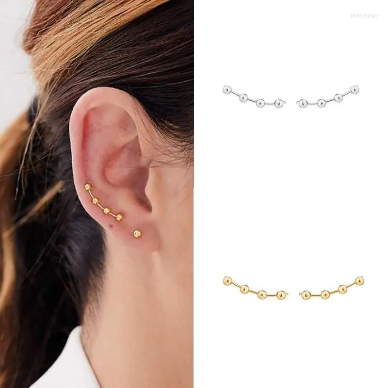 Stud Bohemian Simple Fashion Gold Silver Plated Crawler Ear Climber örhängen för kvinnor Bröllopstrendiga smycken Tillbehör Punkstud Mill22