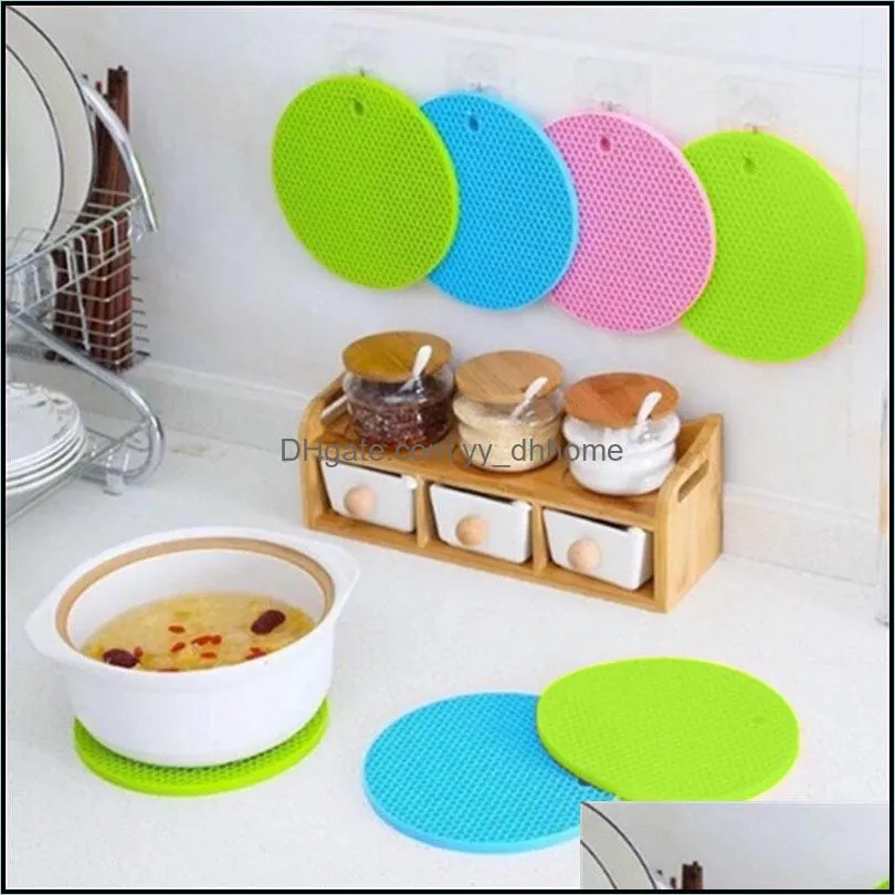 Round Silicone Insulation Pad Table Wok Bowl Pot Plate Mat Cooking Utensils Kitchen Accessories Anti Scalding Non Slip Placemat New 1 7qg