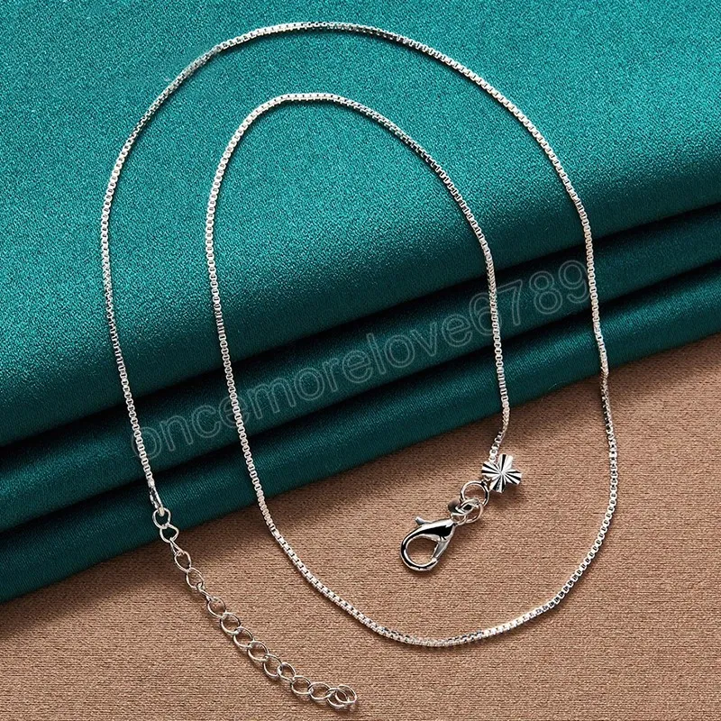 925 Sterling Silver Solid Box Chain ketting voor vrouwen man Fashion Wedding Party Charm Jewelry