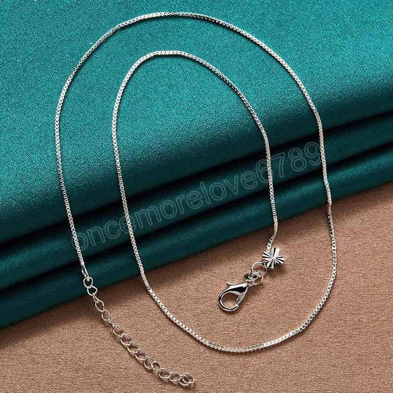 925 Sterling Silver Solid Box Chain Necklace for Women Man Fashion Wedding Party Charm Smycken